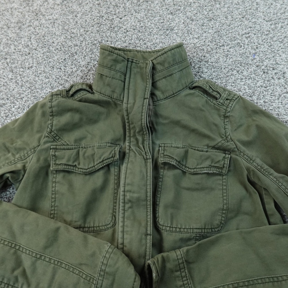 Abercrombie Fitch Jacket Womens S Green Military Utility Army Safari Coat Preppy